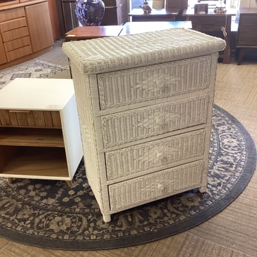 White Wicker Chest of Drawers
