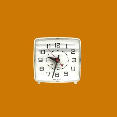 Vintage Clock Retro 1960s Mid Century Modern + General Electric + Telechron + Snooz Alarm + Model 7H253 + Square + MCM + Time + Home Decor 