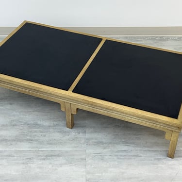 Low Profile Mid-Century Modern Coffee Table With Black Laminate Inlays (SHIPPING NOT FREE) 