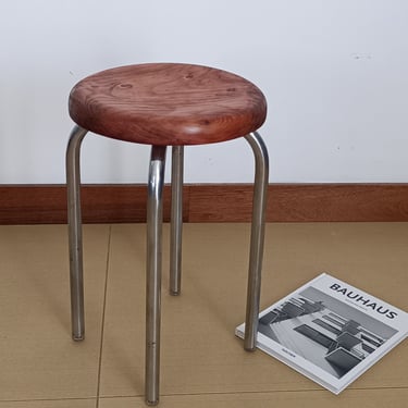 Industrial Bauhaus style Stool / 1930s / wood 