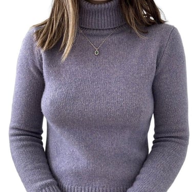 Vintage 1990s Ralph Lauren Womens Lavender Purple Cashmere Wool Blend Turtleneck 