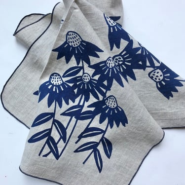 Garden Flower Linen Kitchen Towel-Botanical Print 