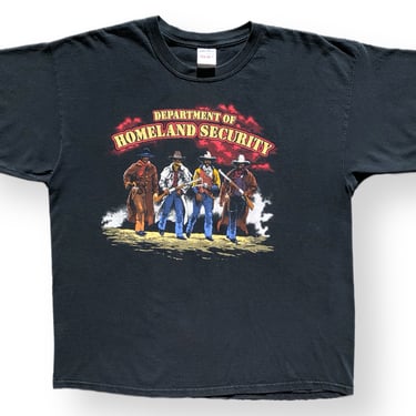 Vintage 90s/00s “Department of Homeland Security” Western Cowboy Style Graphic T-Shirt Size XL 