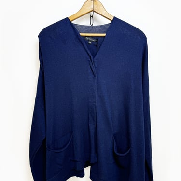 Slouchy Fit Button Front Cardigan in NAVY or BLACK