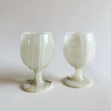 IVORY ONYX GOBLETS - S/2 