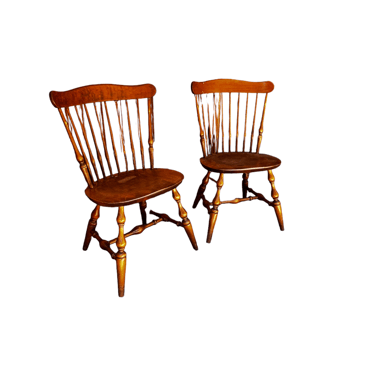 Nichols & Stone Solid Maple Spindle Back Dining Side Chairs MB196-4