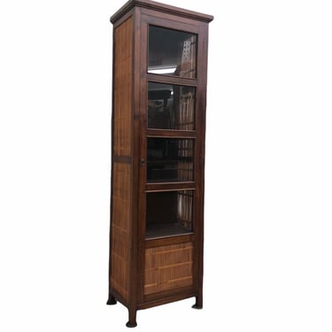 Free Shipping Within Continental US - Vintage Wood Display Rattan Cabinet Storage Stand 