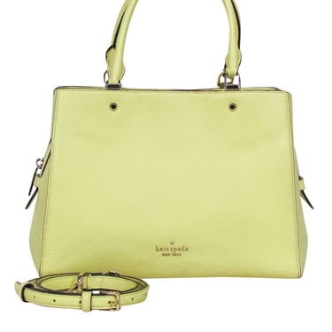 Kate Spade - Neon Yellow Pebbled Leather Satchel Bag