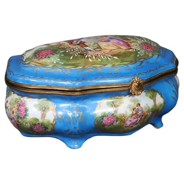Decorative Beautifully Made Sevres Style Porcelain Jewelry Box