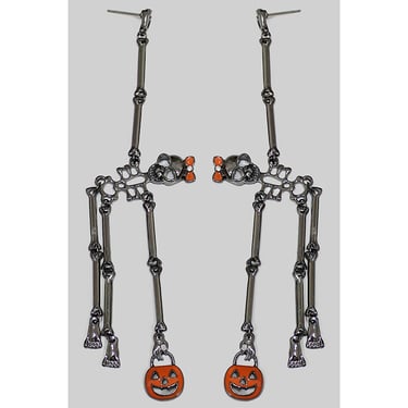 HALLOWEEN METAL SKELETON DROP EARRINGS