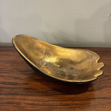 Amorphic Ceramic Ashtray with Gilding by Sascha Brastoff