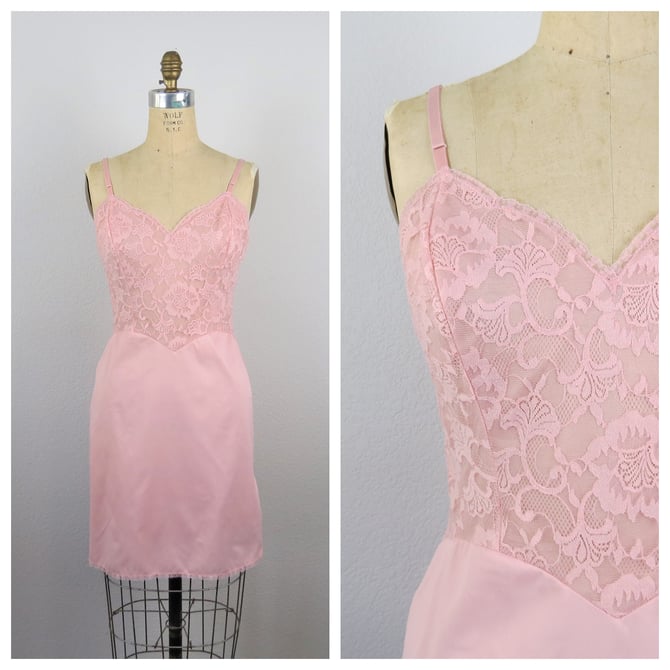 Vintage 1960s Vanity Fair dress slip, full slip, slip dress, lingerie, lounge wear, 34" bust, size small 