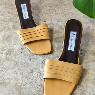 90s Pleated Butterscotch Mules