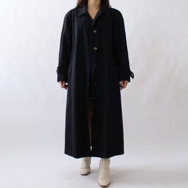 90s Navy Wool Trench