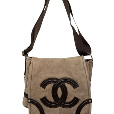 Chanel Tan Suede Messenger Bag