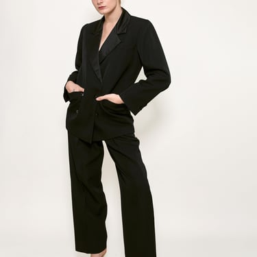 Yves Saint Laurent Tuxedo Blazer with Gold Sequin Tuxedo Stripe Pants 