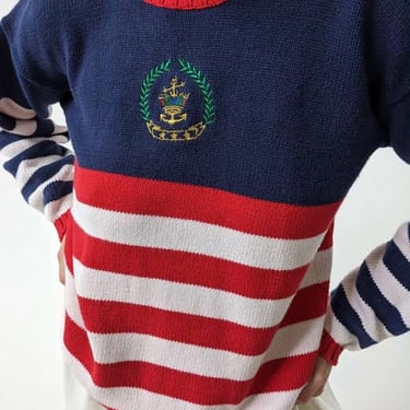 Vintage Nautical Striped Sweater