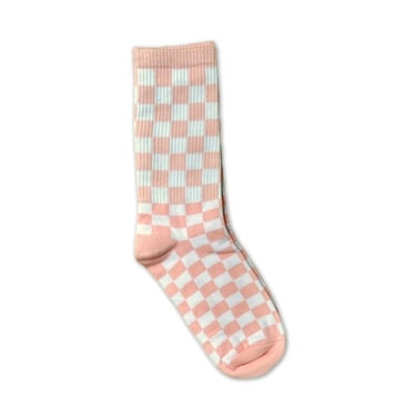 Pink Checkered Skater Socks