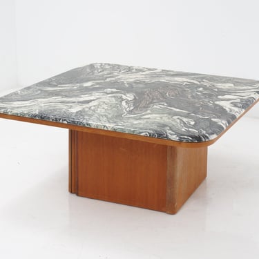 Luana Marble & Teak Table, 1970s 