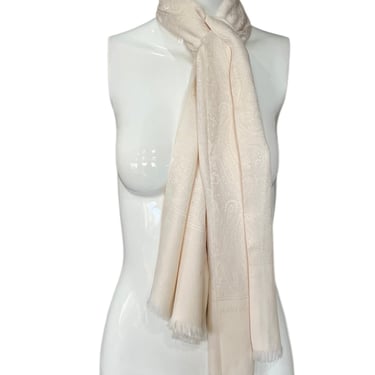 Lanvin Cream Paisley Silk Jacquard Scarf