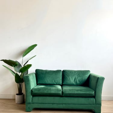 Vintage Green Velvet Sofa