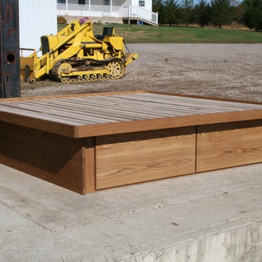 NdFvS01n +Solid Hardwood Cantilever Platform Bed with 4 drawers, natural color 