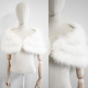 1960s White Feather Cape 