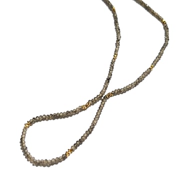 Debbie Fisher | Natural Zircon and Gold Vermeil Beads with Gold Fill Clasp Necklace (Light)