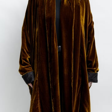 Gold Silk Velvet Cocoon Jacket