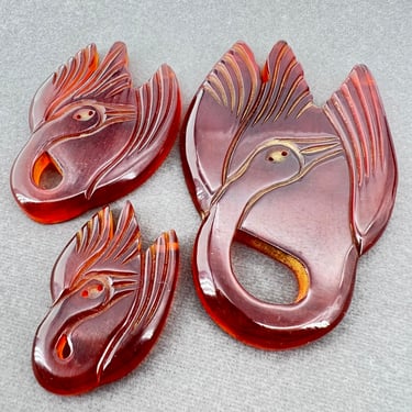 Bakelite Swan Button Set Iced Tea | Brain Washington - Silver Spring ...