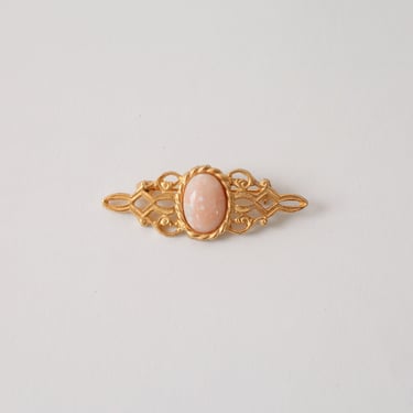 Vintage Petal Pink Cabochon Brooch