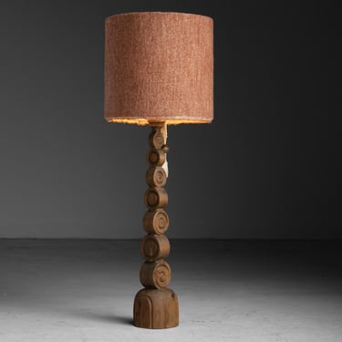 Wood Totem Floor Lamp