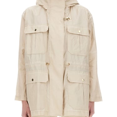 Fay Women Linen And Cotton Canvas Parka