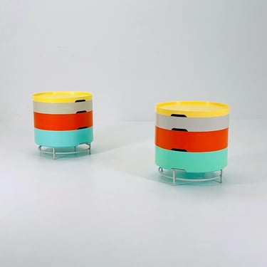 Set of 2 IKEA Modern storage side table PS model by T. Richards, C. Brill and A. Williams Ikea Sweden 