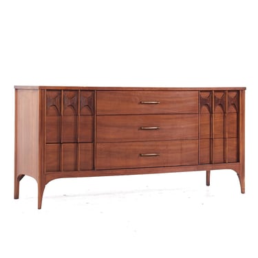 Kent Coffey Perspecta Mid Century Walnut and Rosewood 9 Drawer Dresser - mcm 