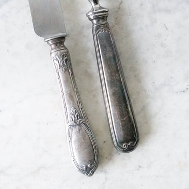 Vintage Silver Carving Set