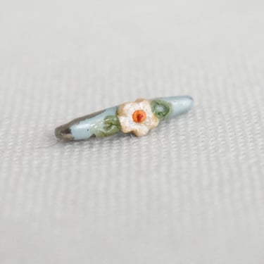 Vintage Teensy-Tiny Floral Enamel Bar Pin 