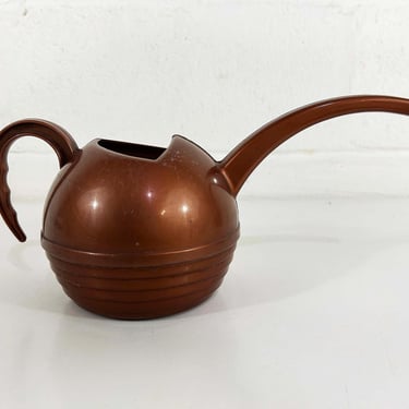 Vintage Copper Plastic Watering Can Brown Mid-Century Colorful Home Decor Garden Plants Lustro Ware Atomic Art Deco Lustro-Ware 60s 1960s 