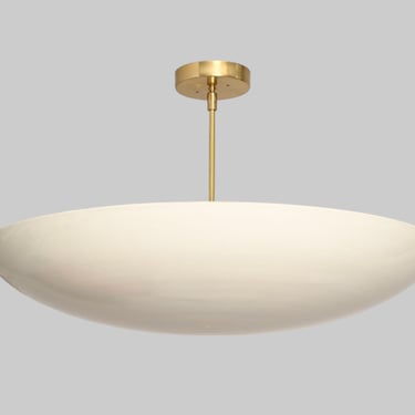 Huge Concave Enameled Shade Chandelier or Pendant 