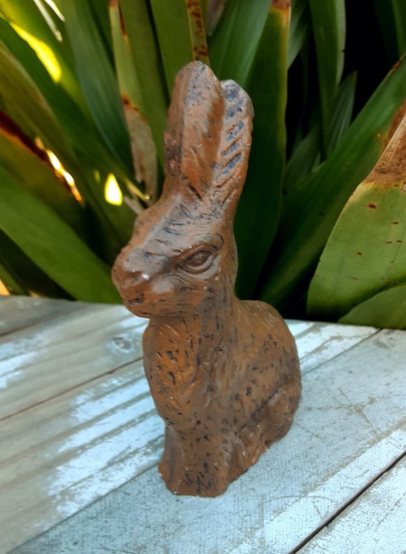 Vintage Chocolate Bunny - Primitive Style Rabbit
