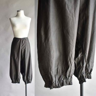 Victorian Black Cotton Bloomers / Vintage Black Bloomers / Victorian Bloomers Large / Black Antique Undergarment / Antique Black Bloomers 