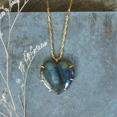 Inner Light Pendant - Brass + Labradorite