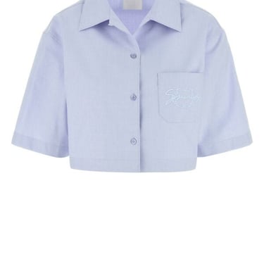 Givenchy Women Powder Blue Cotton Shirt