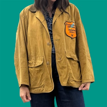 Vintage American Field Sportswear Hunting Jacket Retro 1960s No size tag + Canvas + Chore Coat + Barn + Camel + Outdoor Wear + Unisex 