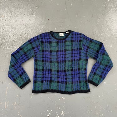 Size Medium Vintage 90s Gap Plaid Pullover Cotton Blend Sweater Women’s Medium Cute 