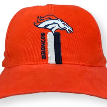 Vintage 90s Logo 7 Denver Broncos Football NFL Orange SnapBack Hat Cap 