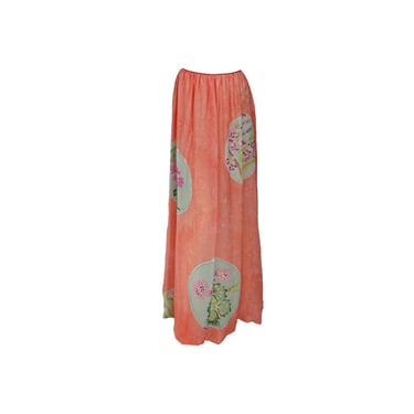 Mary McFadden Painted &amp; Batik SIlk Maxi Skirt