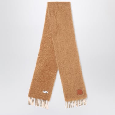 Loewe Camel-Coloured Mohair And Wool Scarf Women