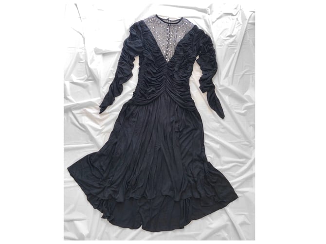 Vintage ‘80s Eletra Casadei party dress | coffin ruching, sheer net, rhinestones, high low hem, Halloween costume, S by HouseofCLOVESS