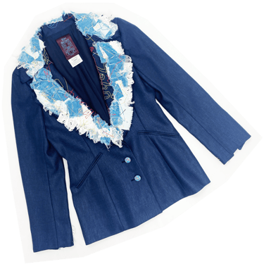 John Galliano 2002 patchwork lapel blazer
